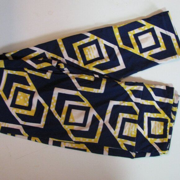 LuLaRoe Pants - LuLaRoe One Size OS Leggings NWOT $25 Blue and Yellow Velvety Stretch
